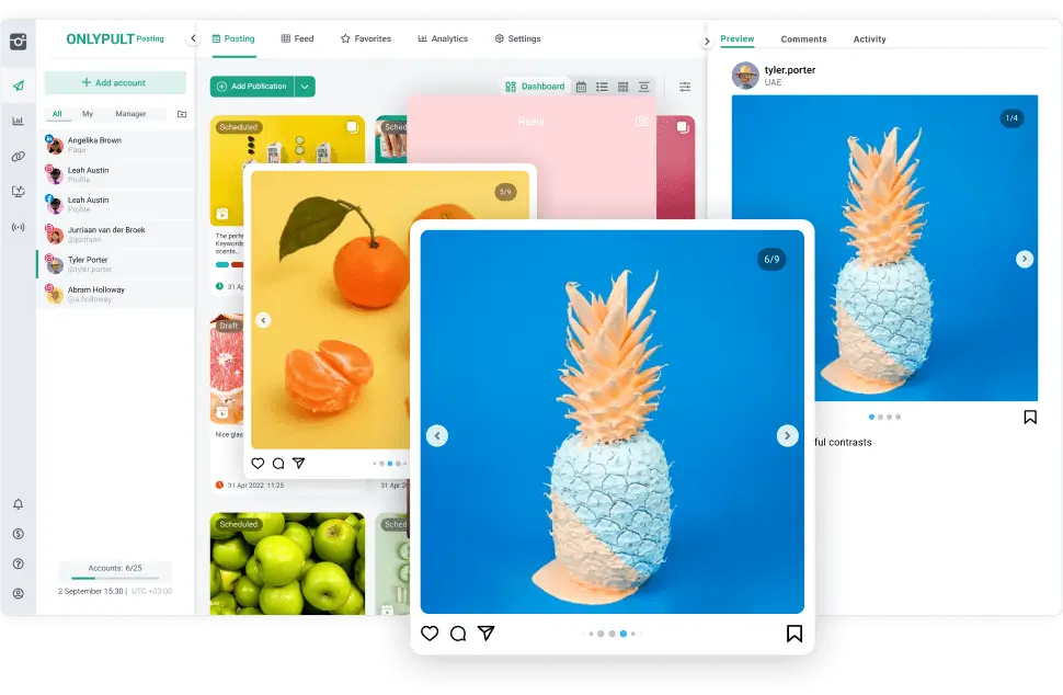 Galerias e Reels do Instagram