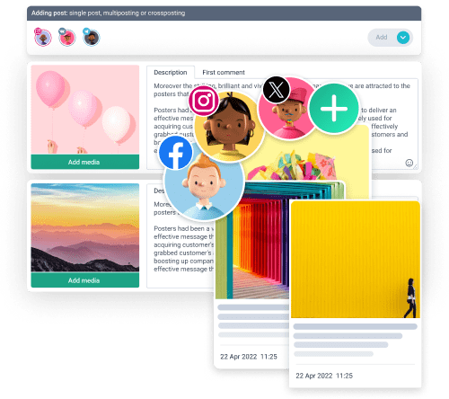 Postagem múltipla e cruzada