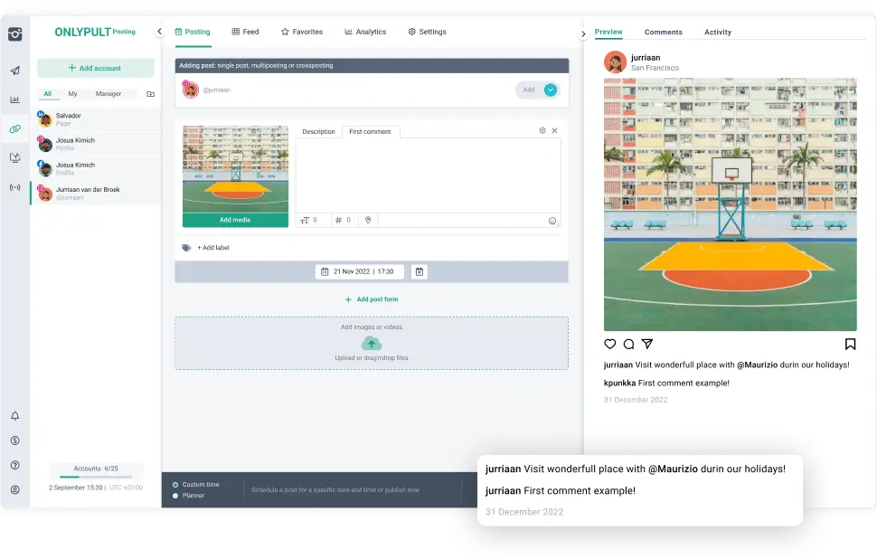 Primer comentario de Instagram