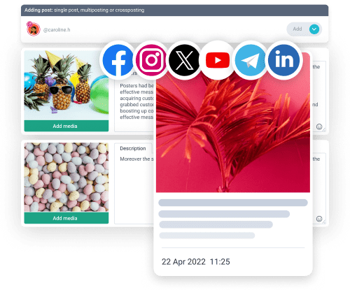 Ajuste de publicaciones en varias redes sociales