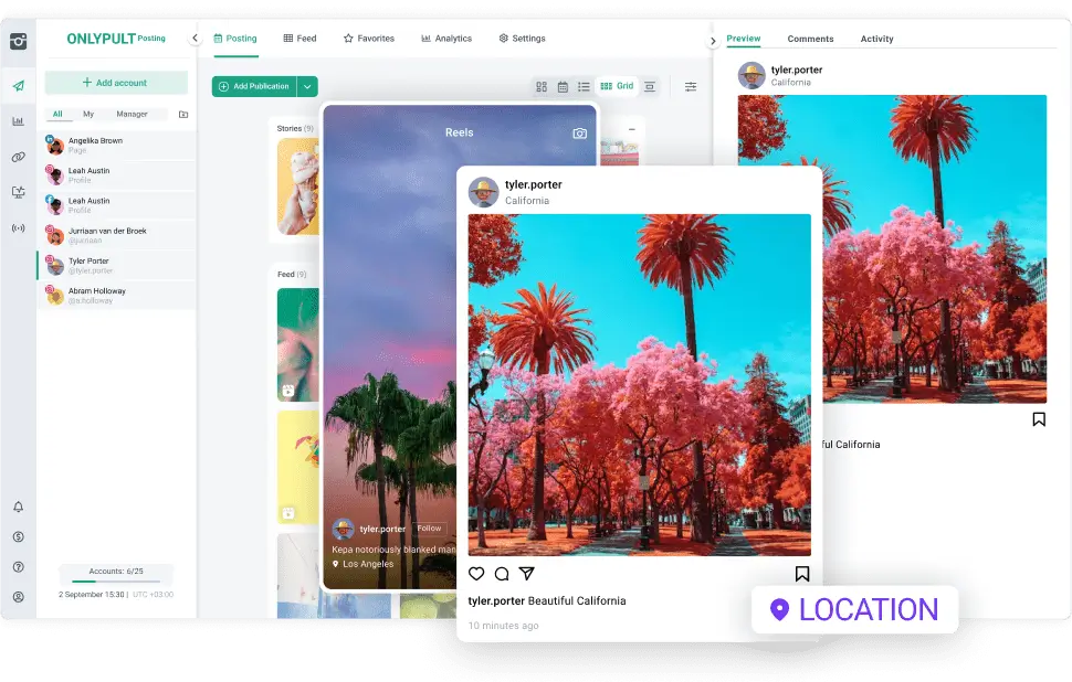 Géotags Instagram et Facebook
