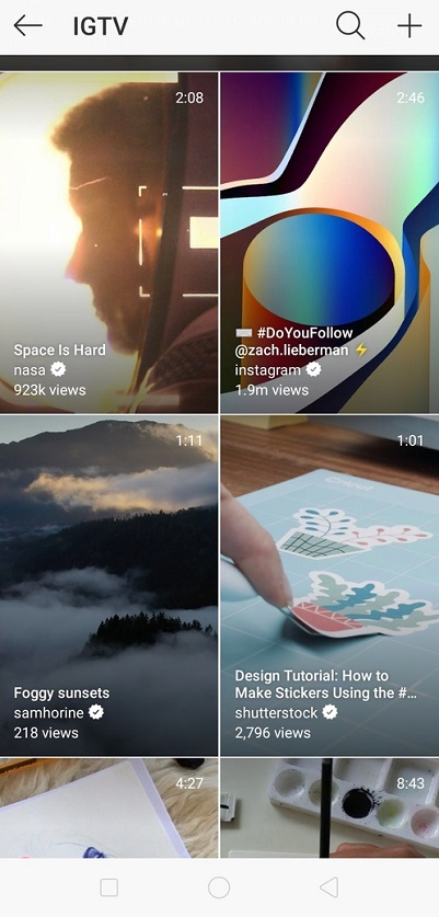 new videos IGTV
