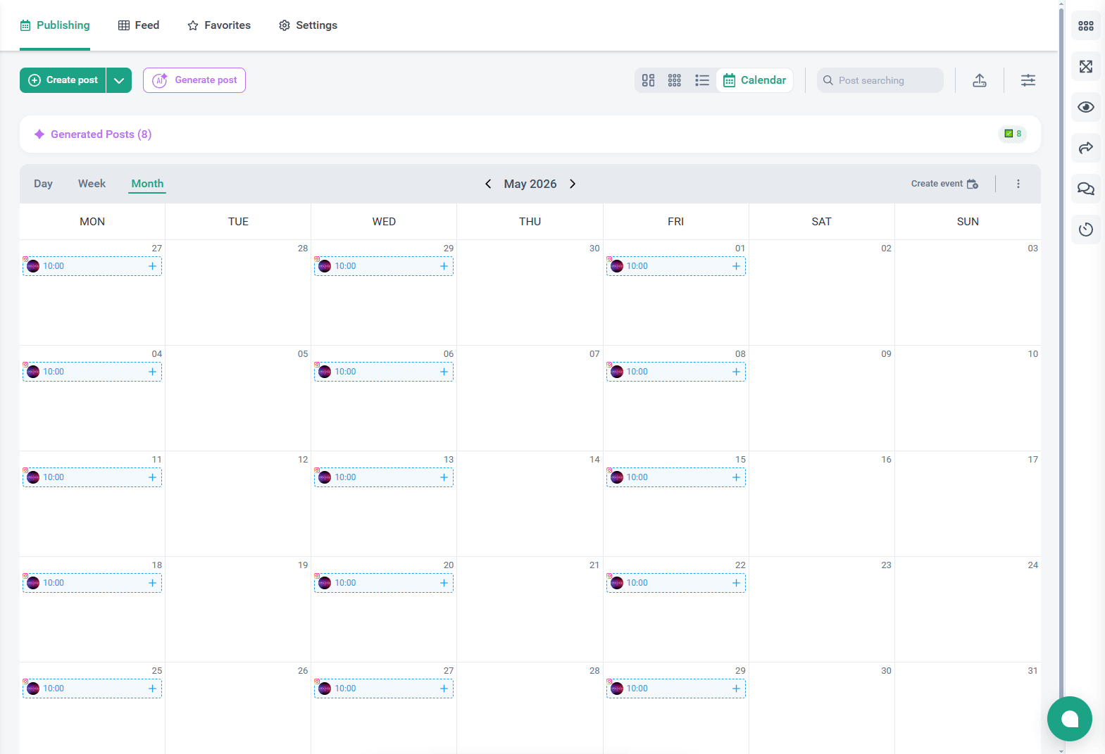 Календарь стал полноценной точкой управления контентом