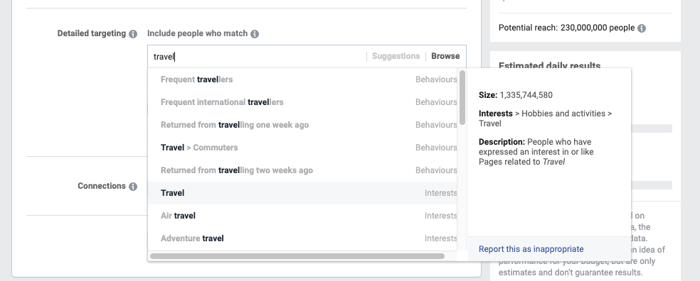 Detailed targeting