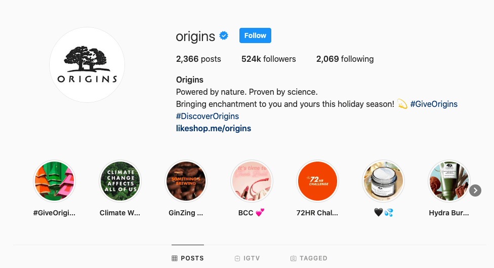 Origins Instagram