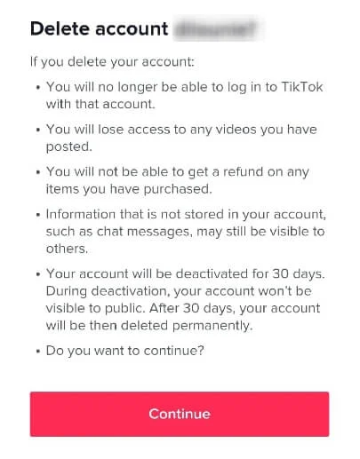 How to delete a TikTok account