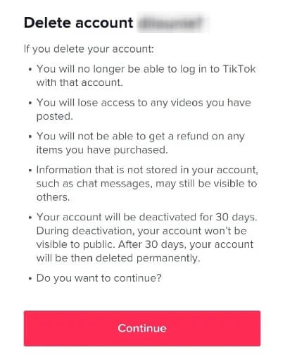 How to delete a TikTok account?