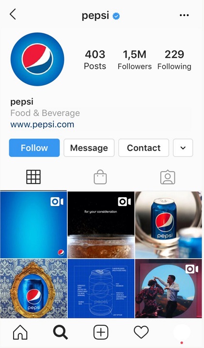 Instagram profile