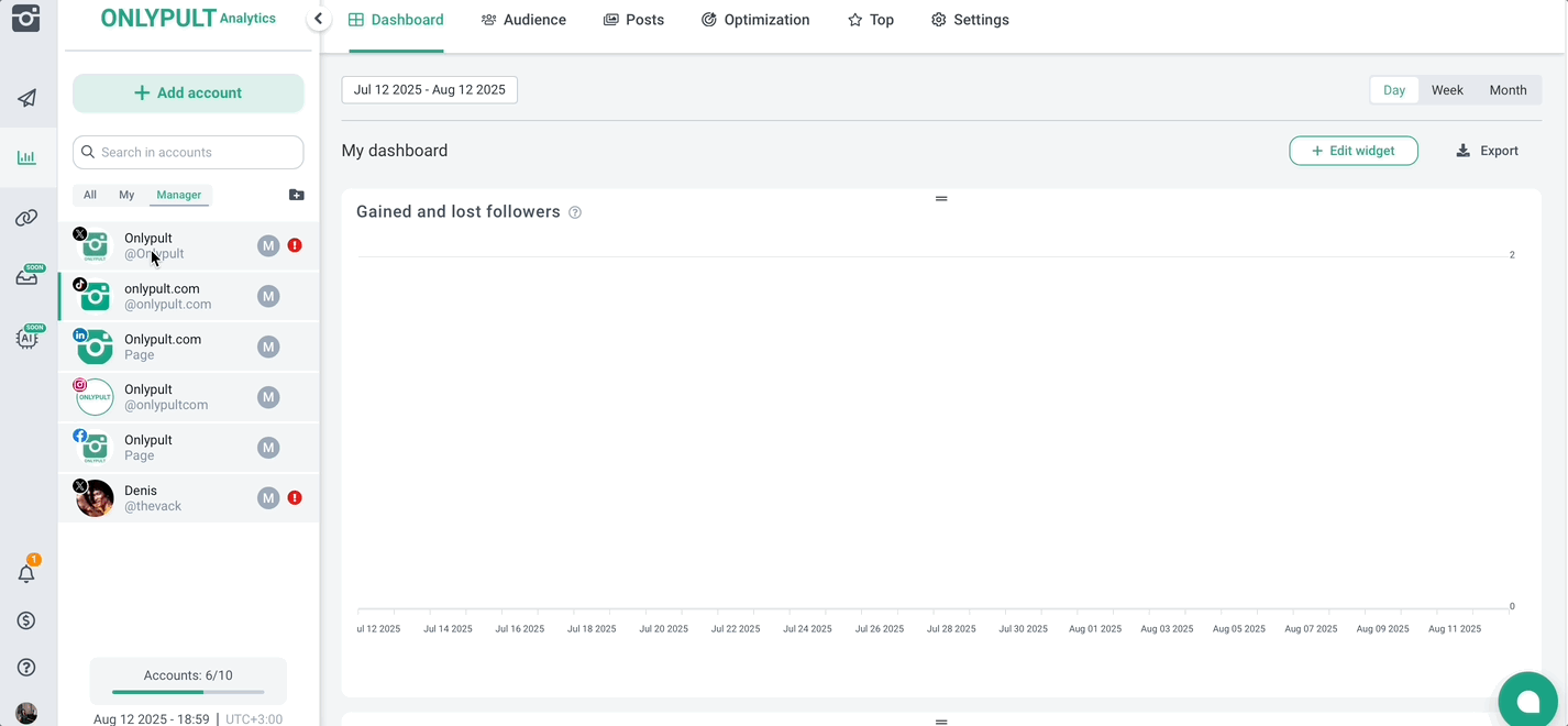 TikTok: export analytics to PDF