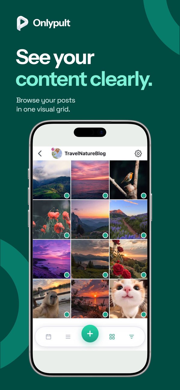 Сетка публикаций в Onlypult для iOS
